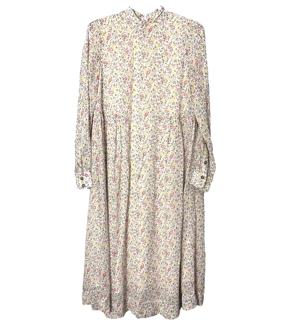 Vestido Ganni Para Mujer Talla 36 US S Floral Georgette Midi Cambio DEFECTUOSO Foto 3 de 4