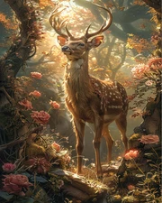 DIY Paint by Numbers, Majestic Deer Adults' Paint-By-Number Kits on Canvas, Vibr