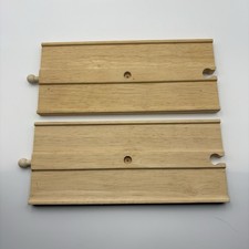 Wooden Train Track Long Straight Sections x2