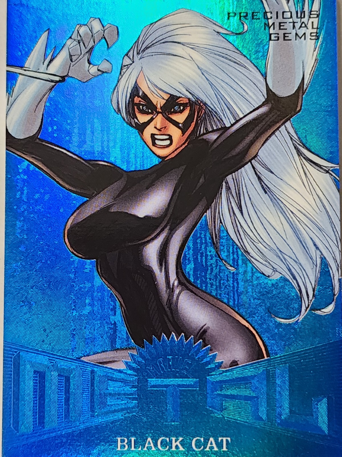 Black Cat 🐈‍⬛️  2017 Fleer Ultra Marvel  Precious Metal Gems  (Blue) 49/49