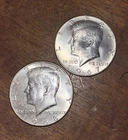 2 Kennedy Silver Half Dollars 1967 1968
