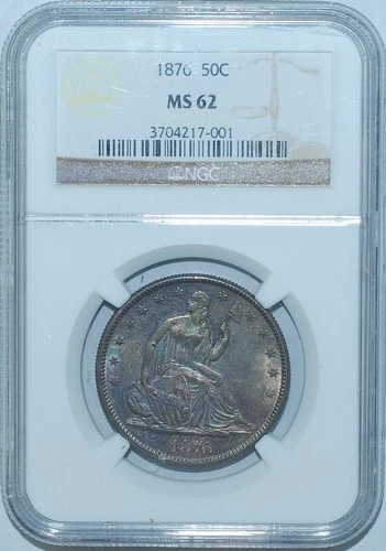 1876 NGC MS62 Seated Liberty Half Dollar