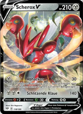 Scherox V / Pokémon Karte / Deutsch / Flammende Finsternis / Holo