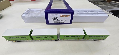 Containertragwagen ROCO 66570 Hangartner | Zustand: Gebraucht