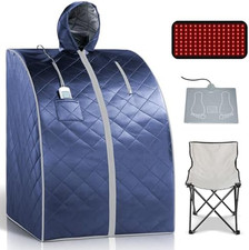 Portable Infrared Home Sauna with 660Nm Red Light Therapy Lamp, Personal Sauna f