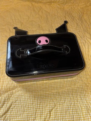 Sanrio Kuromi Black Pink Case Skull Design Plastic Inside Pockets