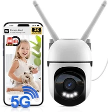 2K Smart AI Security Cameras Outdoor, 5G&2.4G WiFi Cameras for Home Security
