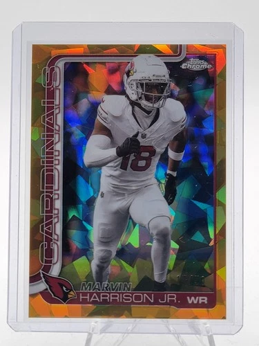 MARVIN HARRISON JR. 2025 TOPPS CHROME SAPPHIRE ROOKIE ORANGE REFRACTOR /50 Q2091