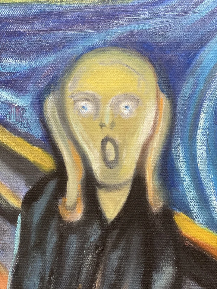 Pintura al óleo The Scream Edvard Munch lienzo enmarcado 20x24 **OFERTA Foto 3 de 4