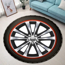 Car Tire Pattern Round Carpet Kids Play Area Rugs Living Room Floor Yoga Mat