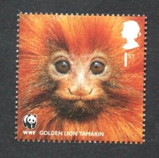 GOLDEN LION TAMARIN/WWF/GB 2011 UM MINT STAMP