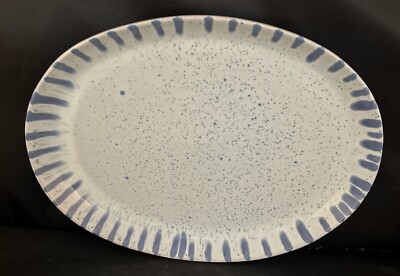 Artisans Collection by Belle Maison Platter Blue Spots 9x12