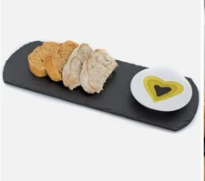Slate Plate Stone Cheese Oil & Vinegar Serving Board Tray Charcuterie Platter