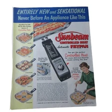 1954 Sunbeam Automatic Electric Frypan - Vintage Print Ad