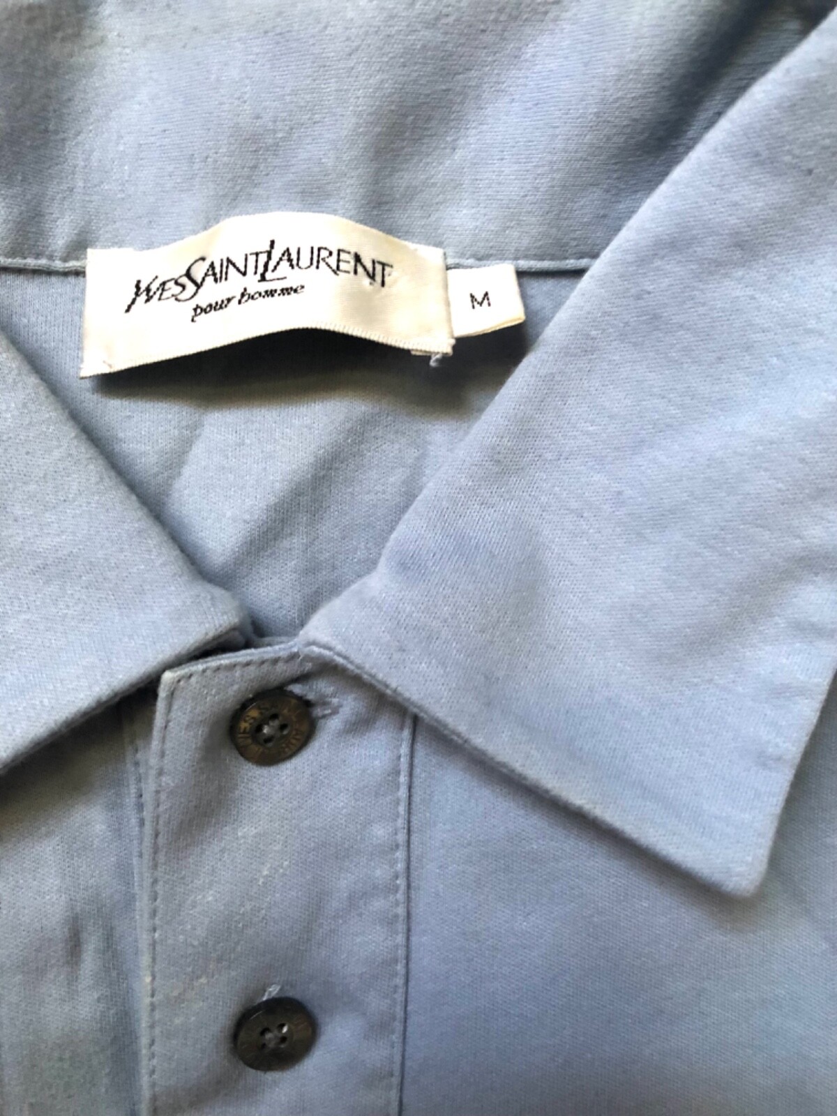 Polo YSL Yves Saint Laurent blu vintage blu chiaro media