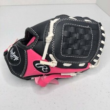 Rawlings Girls Pink Black Baseball Softball 9 Inch Glove Right Hand Throw PL91PB
