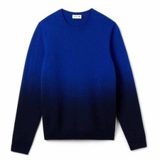 LACOSTE Mens Holiday Gradient Wool Crew Sweater, Steamer/Cosmos Size 6/XL 195