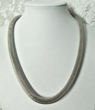 breite Magnet Kette Gaze 61 cm Kette klasse ModeSchmuck silber NEU + TOP