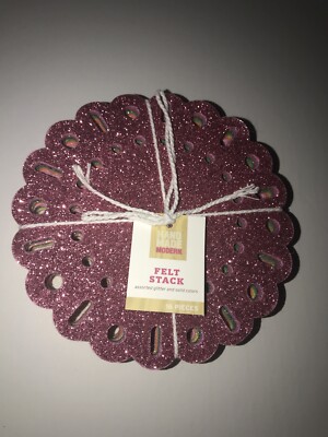 Lot De 16 Pièces De Feutrine 6" (15cm) - Couleurs Assorties, Pailletées Et Unies - Hand Made Modern