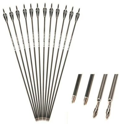 12pcs 30inch Fiberglass Arrows Hunting Archery Target Arrows Recurve Bow Longbow