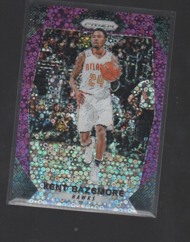 KENT BAZEMORE 2017-18 PANINI PRIZM FAST BREAK PURPLE PRIZMS CARD #108 /75