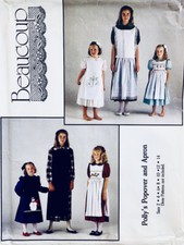 BEAUCOUP Heirloom Smocking Sewing Pattern: Pinafore & Apron, Girls Sizes 2 - 14