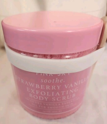 NEW Pink Sky Strawberry Vanilla Exfoliating Sugar Scrub 24oz - Soothe