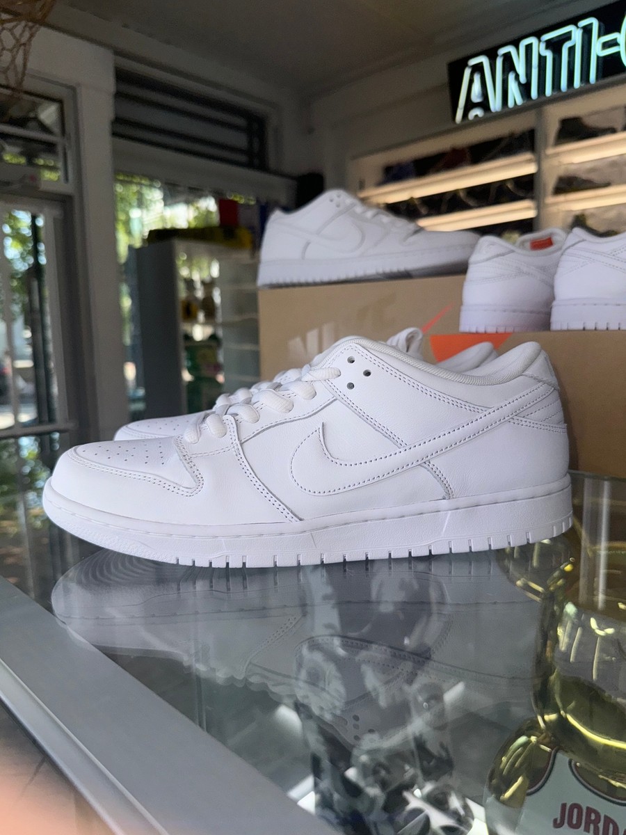 Nike SB Dunk Low Pro Triple White size 5 11 11.5 13 | eBay