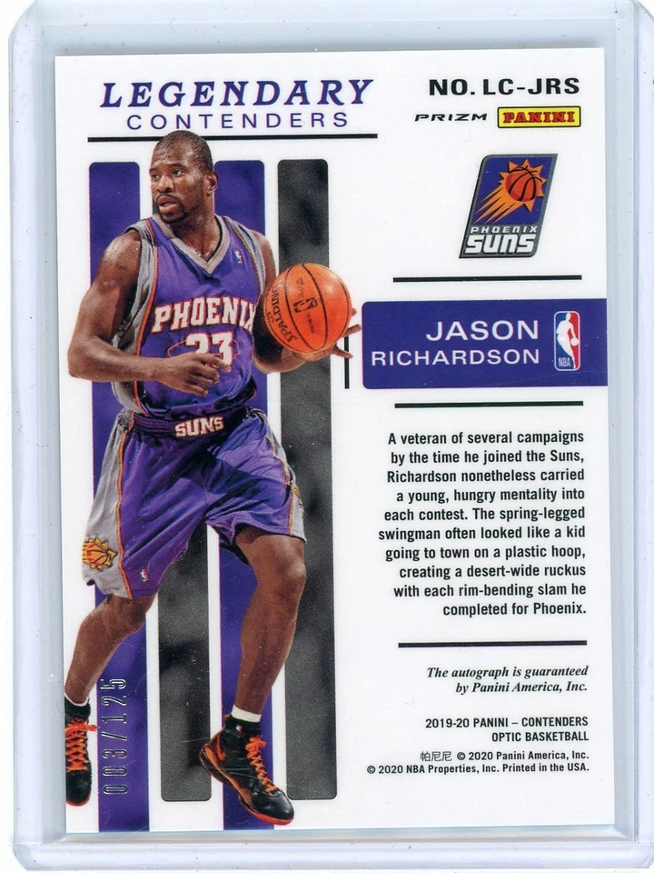 2019-20 Contenders Optic Legendary Contenders JASON RICHARDSON Auto /125 - Suns - Image 2 of 2