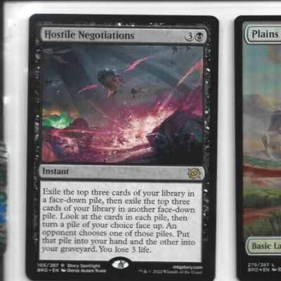 Hostile Negotiations Magic the Gathering rare The Brothers' War MTG card  ccg tcg