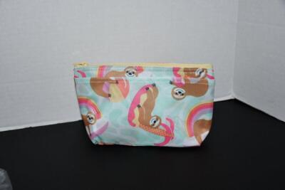 Thirty One Clear Clip Pouch in Pool Day Sloths NWT