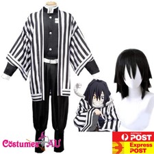 Anime Demon Slayer Kimetsu no Yaiba Iguro Obanai Cosplay Costume Wig Kimono Suit