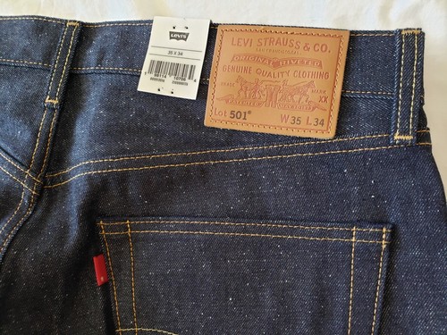 LEVI'S 501 Shrink-to-Fit Raw SELVEDGE "Daffodils" LVC style Men's Jeans 35 x 34 - Picture 17 of 22
