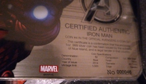 2014 NIUE 4-COIN SILVER THE AVENGERS PROOF SET THOR CAPTIN AMERICA HULK IRON MAN - Picture 11 of 12