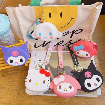 Hello Kitty Sanrio Mini Change Purse Coin Case My melody, Kuromi, Cinnamoroll
