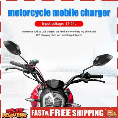 Dual USB Motorcycle Charger 12V SAE to USB Waterproof Adapter for Phone GPS SN9F