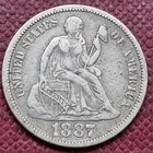 1887 Seated Liberty Dime 10c Better Grade XF #74564