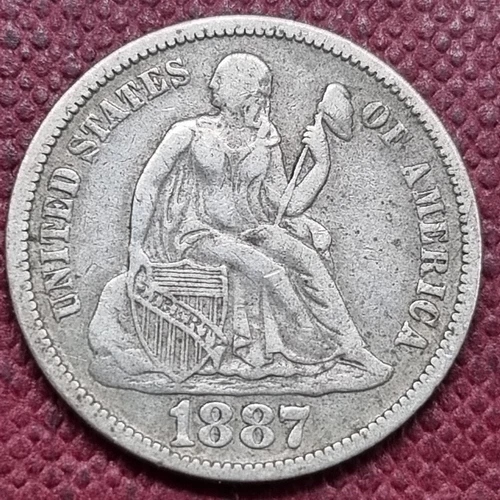 1887 Seated Liberty Dime 10c Better Grade XF #74564