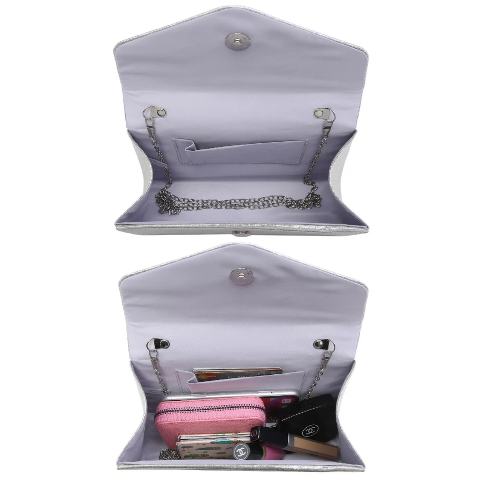 Mujeres Moda Noche Brillo Boda Bolso sin asas Bolso de mano Fiesta Carteras Bolso con asa superior Foto 4 de 4