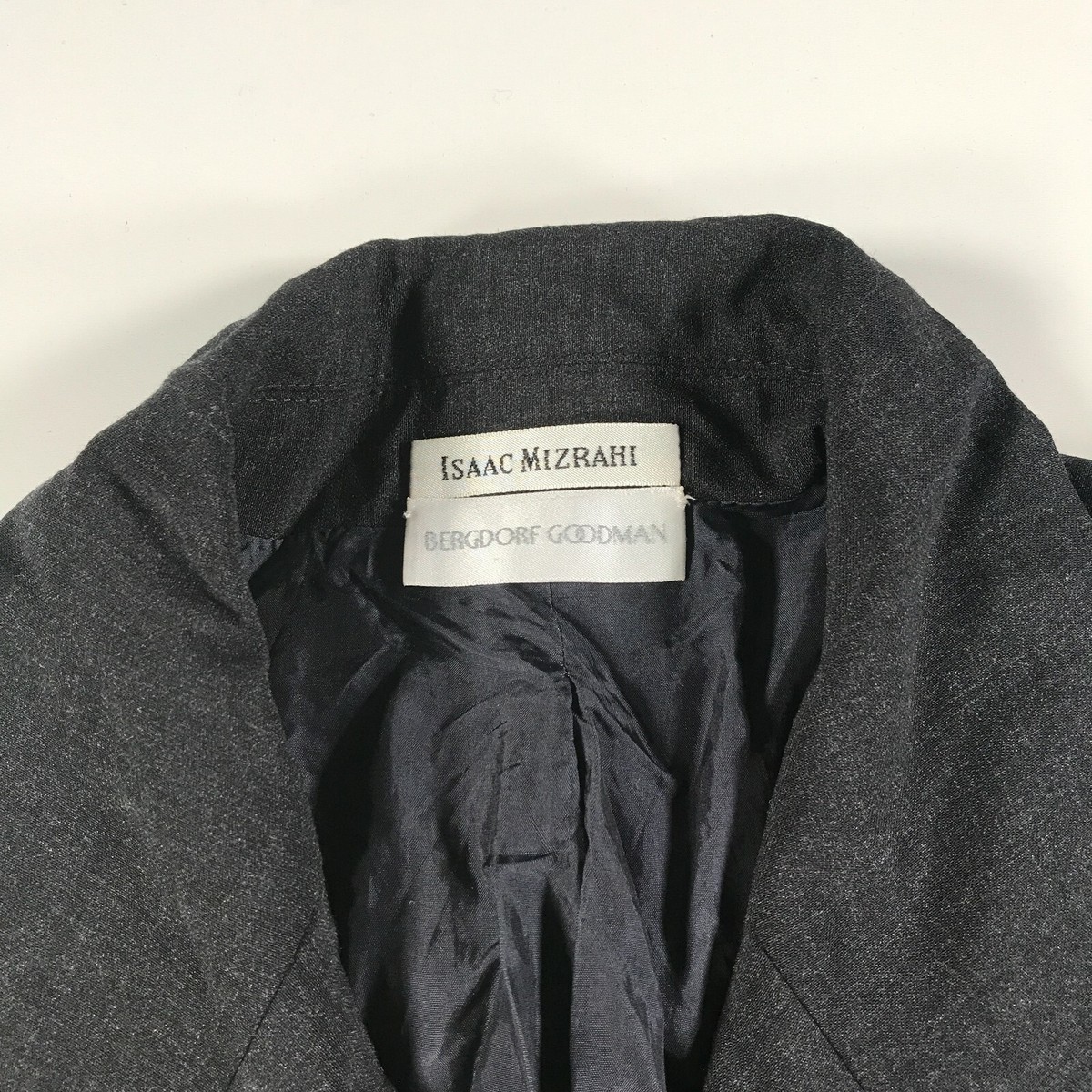 Vintage Isaac Mizrahi Coat Womens 8 L Dark Charcoal Gray Wool 