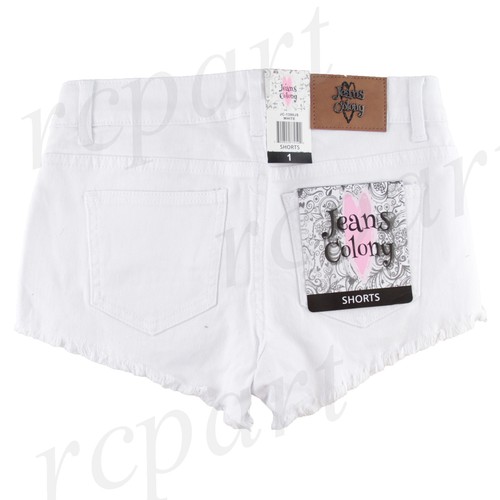 New Jeans Colony Girls Junior White Jeans Shorts Summer Casual 1 3 5 7 9 11 13 - Picture 2 of 2