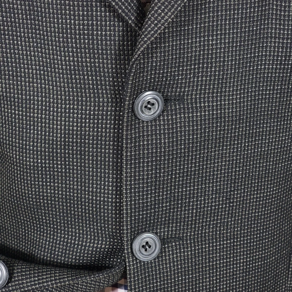 Blazer Abrigo Deportivo Kasper Para Hombre Tres Botones Negro Carbón Lana Talla 44-46R Foto 3 de 4