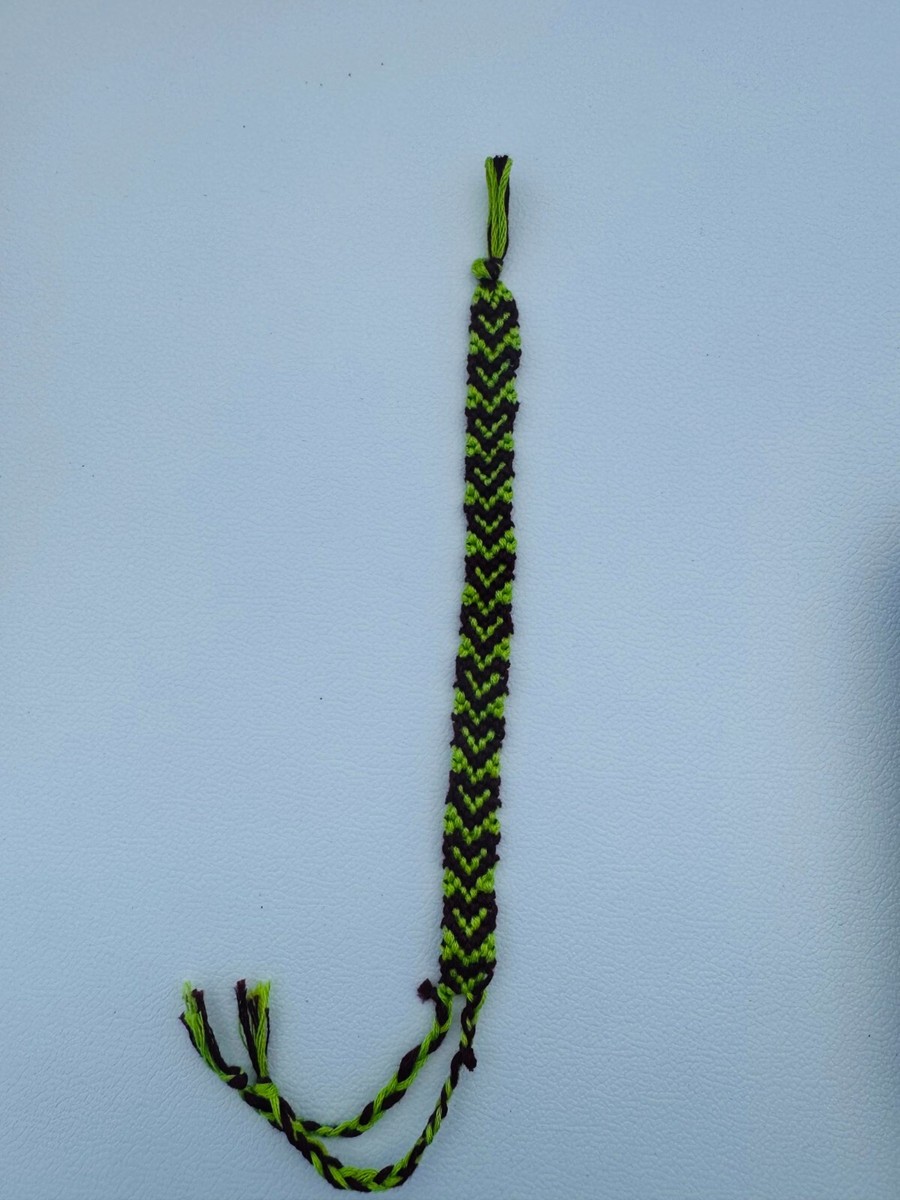 Chevron Bracelet Black And Green Bracelet Seed Bead Woven Bracelet