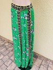FULL LENGTH WRAP SKIRT / 7TH AVENUE/ KELLY GREEN  W FLORAL  TRIM /LINED / SIZE S — photo 5