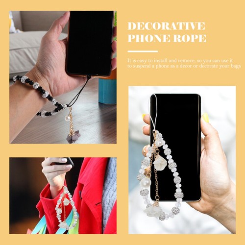 2 Pcs Mobile Phone Decorative Bracelet Charm Wristlet Beaded Lanyards - 第 8/12 張圖片