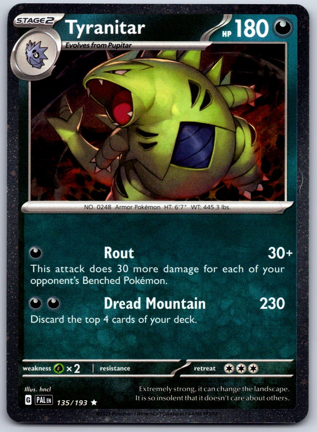 Tyranitar 135/193 PAL Holo NM