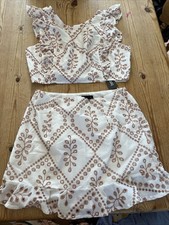Boohoo Short Skirt And Cro Top Set Size 8 BNWT