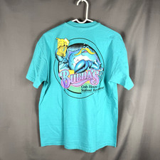Vintage Single Stitch T Shirt Bubbas Crab House USA Made 90s Va Beach Aqua Beefy
