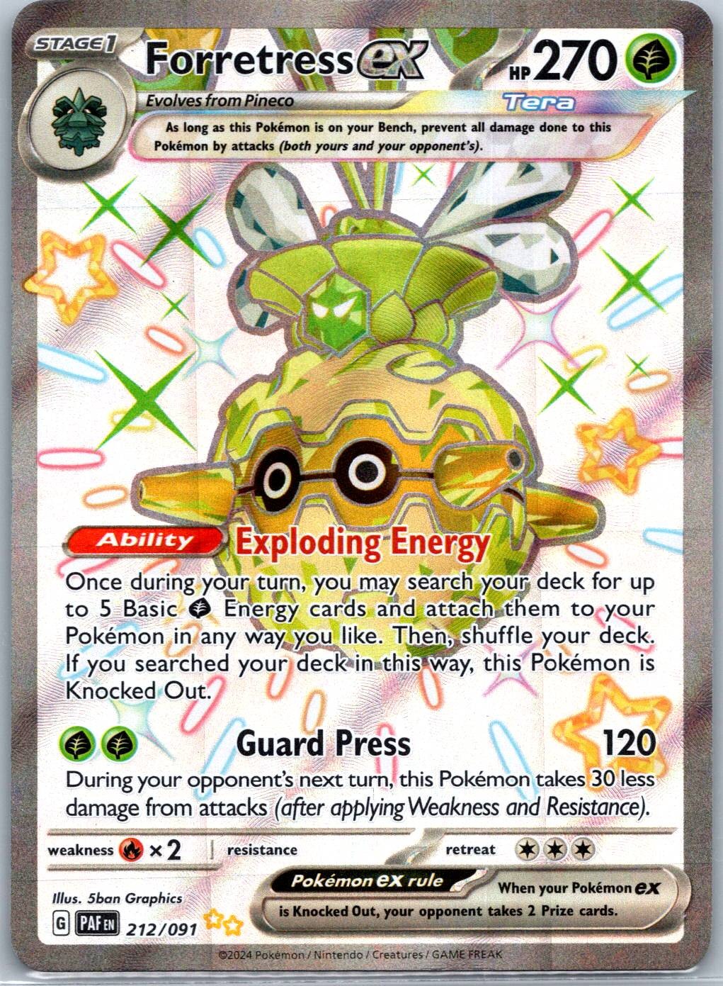 Forretress ex - Shiny Ultra Rare SV: Paldean Fates 212/091 NM