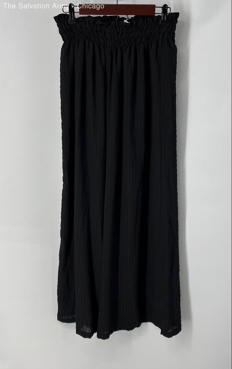 Wayf Womens Black Smocked Waist Pull On Long Maxi Skirt Size Medium